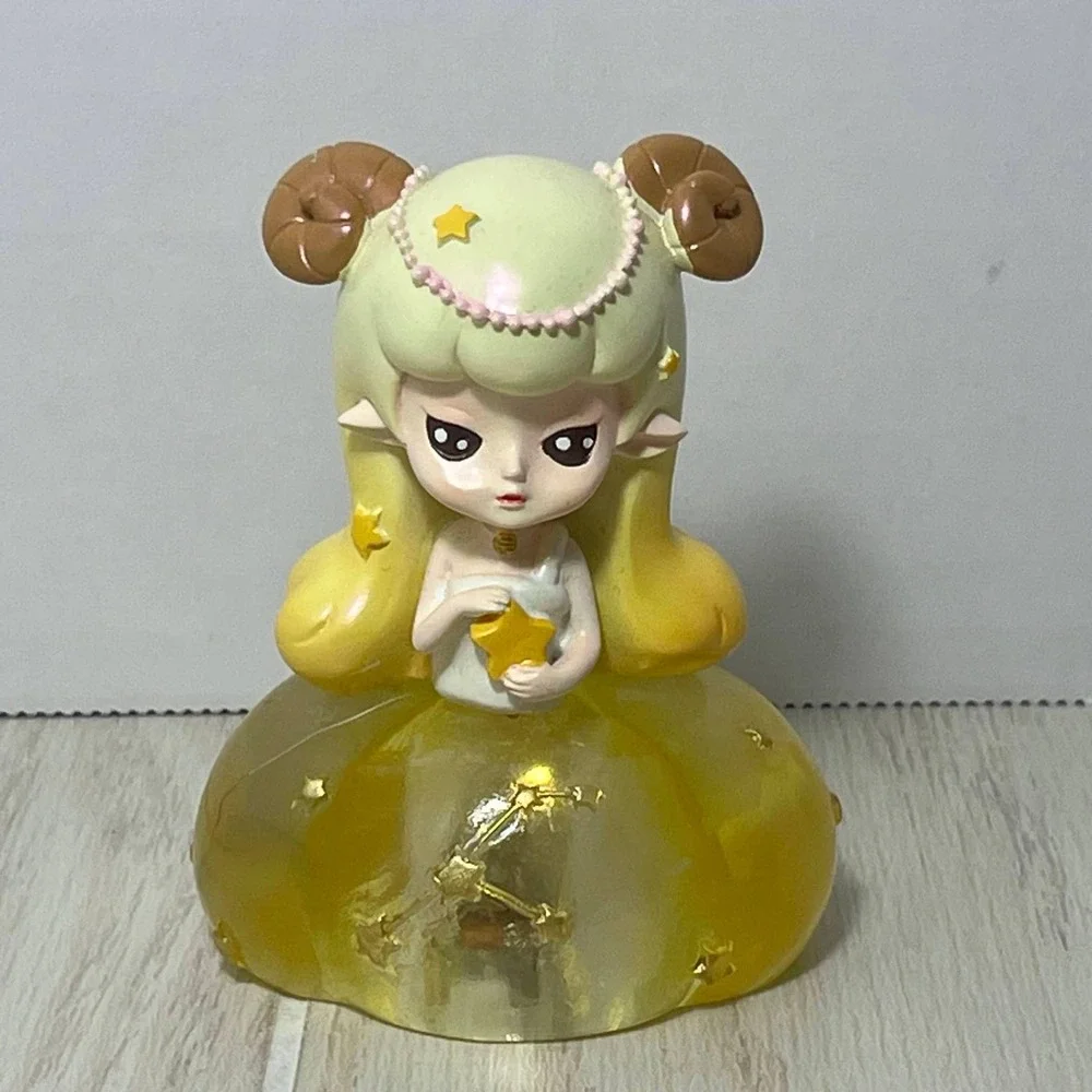 Light Up Zodiac Sign Constellation Figure Aries Ram Horns Yellow Girl Astrology